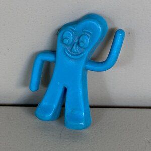 Vintage Gumball Vending GUMBY Ring Hole Charm Light Blue 1960's